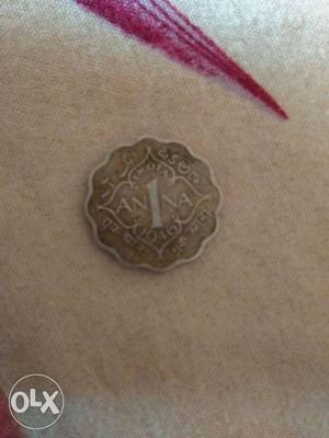 Gold Scalloped 1 Anna Coin