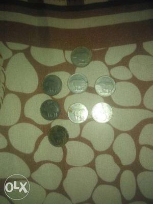 Old 25paise 7coins is year  and all
