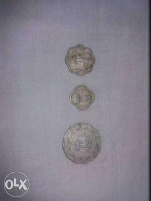Old coins of 1paisa; 2 Paisa;10 Paisa 10 paisa