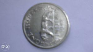 One 1 rupee coin of GEORGE VI KING EMPEROR INDlA