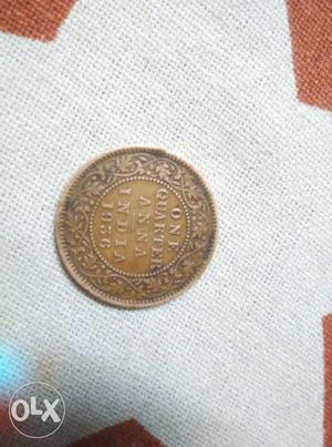 One Quarter Anna India  coin for sale,in good