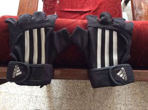 Pair Of Black And White Adidas Training Gloves, used only