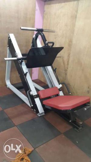 Red, Black And Gray Gym Equipment