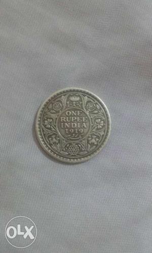 Silver George V King Emperor coin 