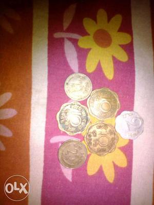 Six Indian Paise Coins