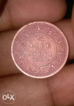 Tamba coin 1/2pice india  ka victoria empress