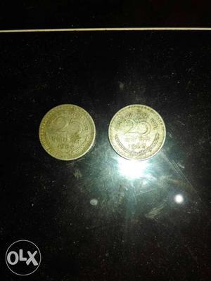 Two 25 Paise Coins