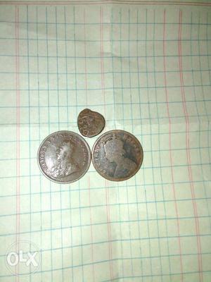 Two Brown Round Coins