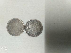 Two  Quarter Anna Indian Coins