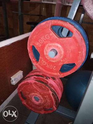 Used gym plates 2.5 kg to 20 kg full series. both