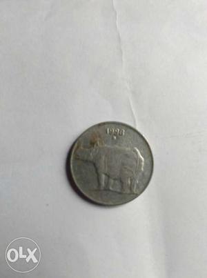 Year  paise silver coin in
