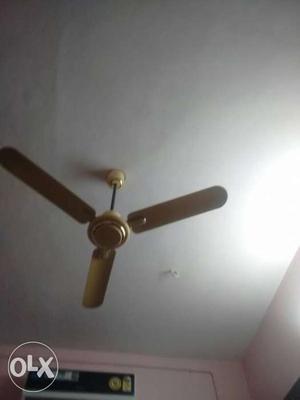 Yellow 3-bladed Ceiling Fan