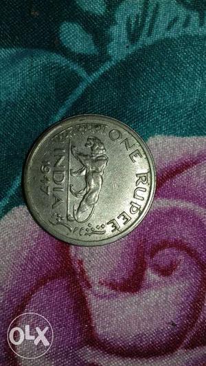 1 rupee of  George Vl king emperor