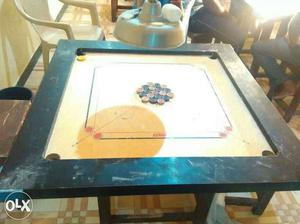 Black And Yellow Carrom Board