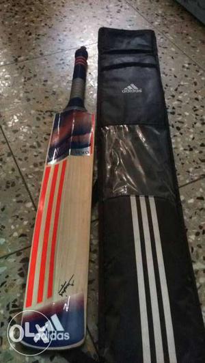 Brown And Red Adidas Cricket Bat With Bag