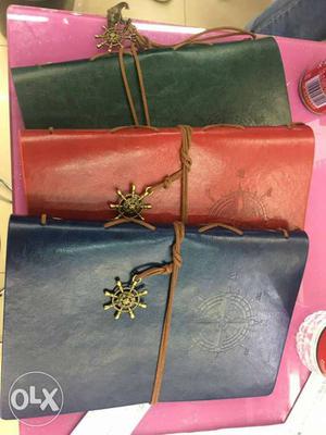 Handcrafted leather diary by Goonj Creations.