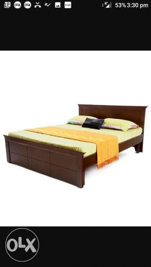 New 5*6.5 wooden double cot plus mattress