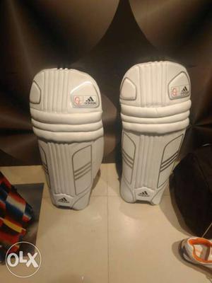 Pair Of White Adidas Cricket Shin Guard, new