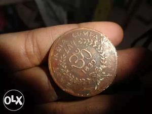 Round Copper  British Indian Coin