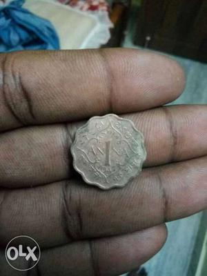 Silver 1 Scalloped Coin
