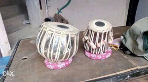 Two White Tabla Drums