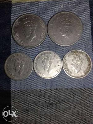 Very very old time india half rupee and quarter