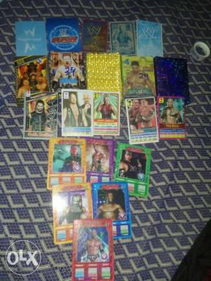 Wwe box with cards and stickers. old and new era