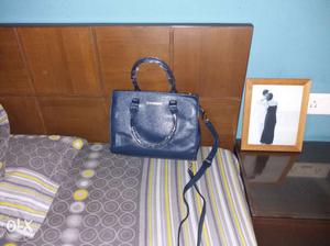 Zara Black And Blue Bag