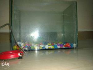 1 feet fish tank with colourful stones & oxigen