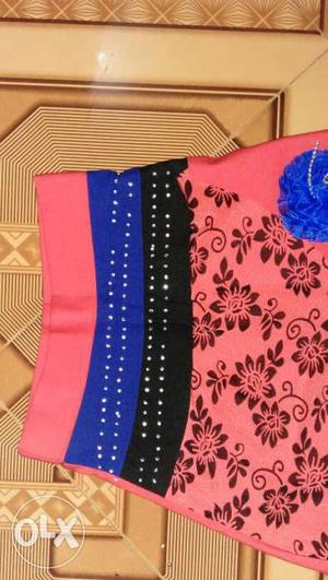 Black, Blue And Pink Textile