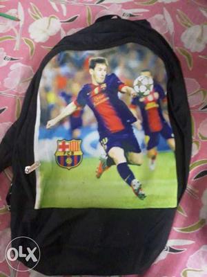 Black FC Barcelona Print Backpack