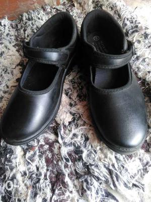 Black Leather Mary Janes Shoes