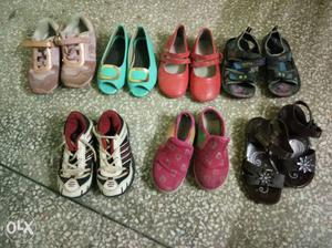 Girl's Seven Pairs Of Shoes