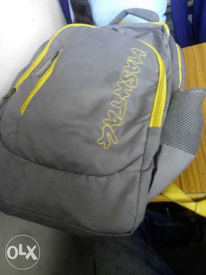 Gray And Yellow Hashtag Backpack