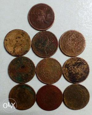 Hyderabad nizam coins. 10 coins set. buyer will