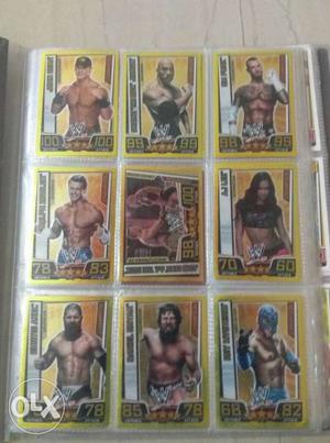 Nine Wrestler Player Trading Cards