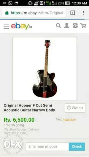 Original one month used hobner guitar for urgent
