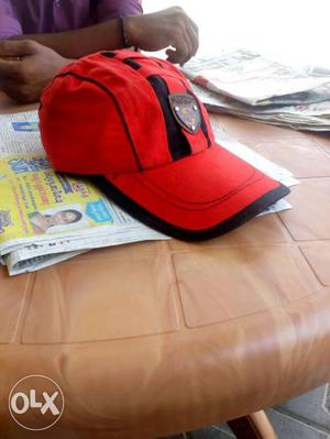 Red And Black Cap