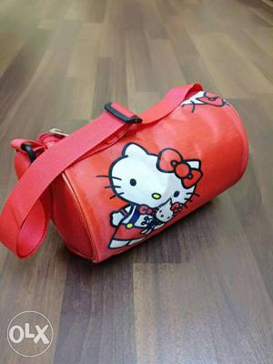 Red And White Hello Kitty Print Bag