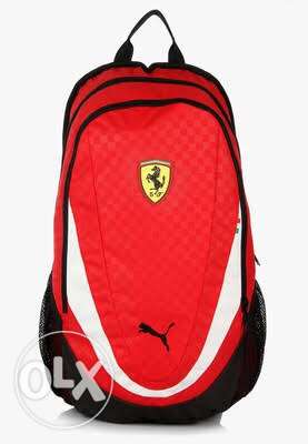 Red, Black, And White Scuderia Ferrari Backpack