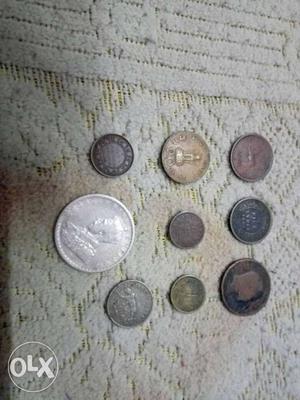Round Silver And Bronze Coins
