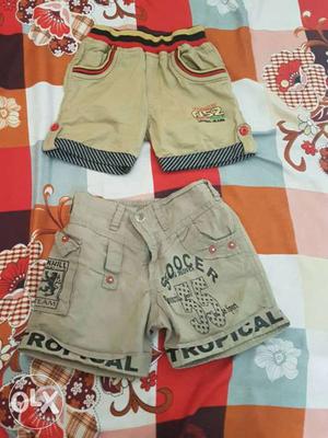 Toddler's Two Brown Shorts