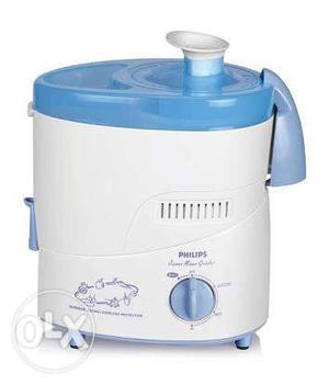 White And Blue Philips Juicer used twice.
