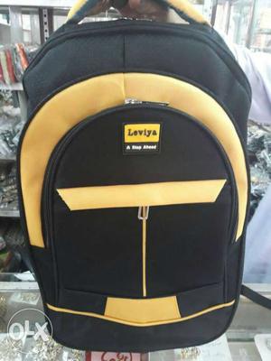 Yellow And Black Leviya Backpack