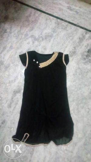 Black And Brown Cap Sleeve Mini Dress