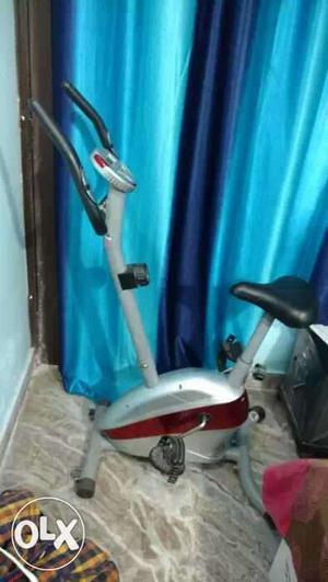 Gray And Red Stationary Bike