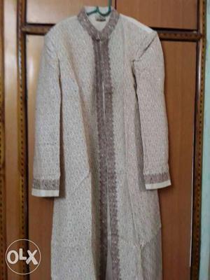 Gray Long Sleeve Crewneck Traditional Dress