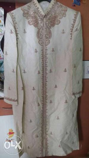 Jaihind collection wedding sherwani. silk material. Fits to
