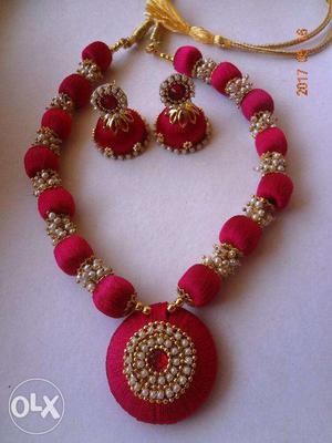 Silk thread jewellery set