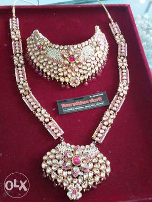 Silver Diamond Bib Necklace And Pendant Necklace